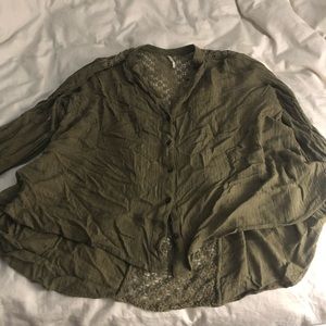 Green Free People Blouse - Medium